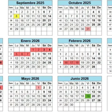 Calendario curso 2025/2026